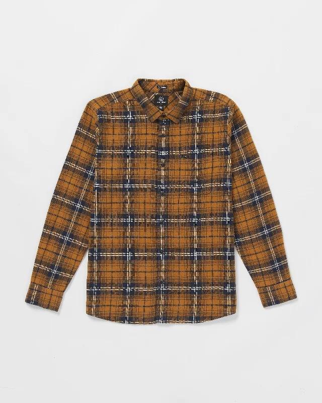 Caden Plaid Long Sleeve Shirt - Chestnut Brown