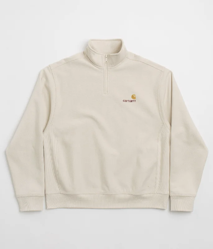 Carhartt Half Zip American Script Sweatshirt - Moonbeam