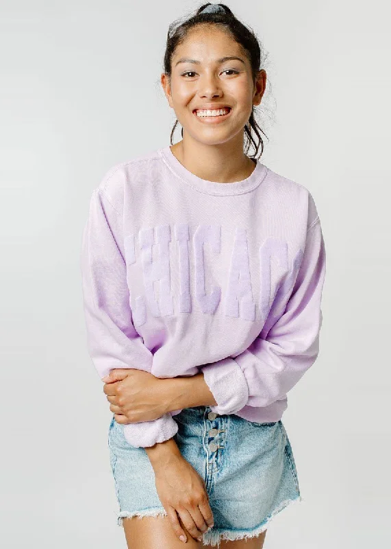 Chicago Collegiate Puff Sweatshirt - Orchid