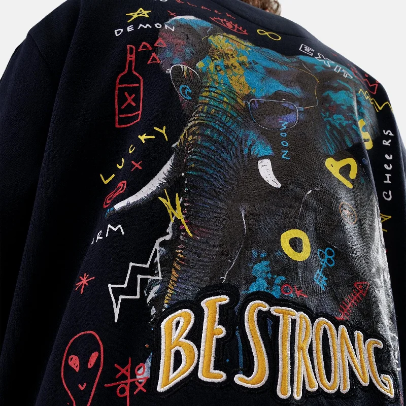 Be Strong Regular Fleece Sweatshirt in Navy