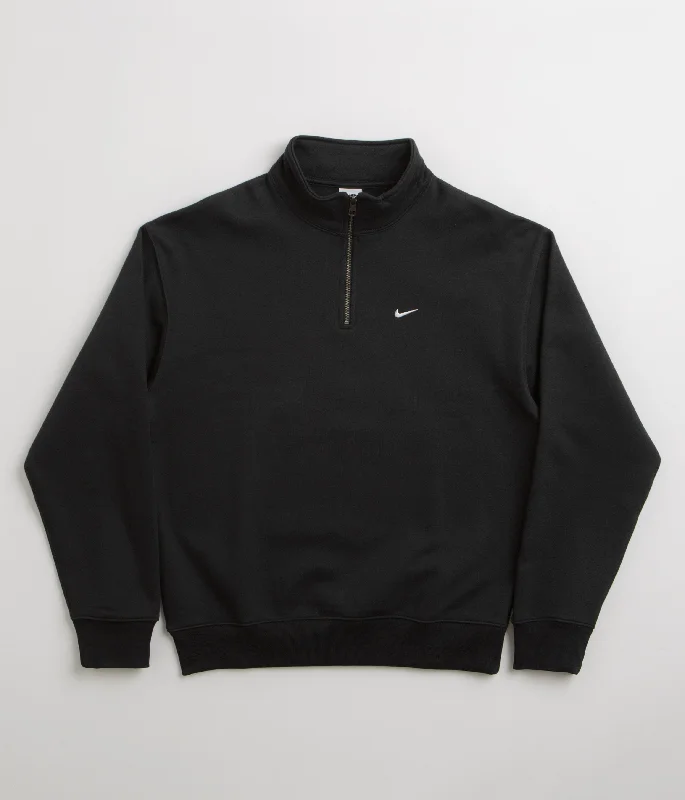 Nike Solo Swoosh 1/4 Zip Sweatshirt - Black / White