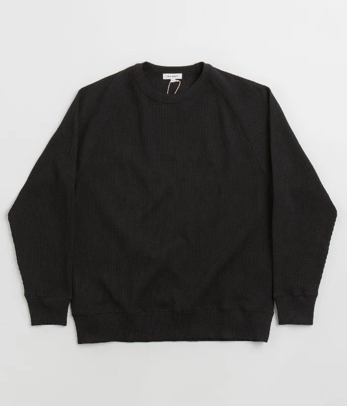 Norse Projects Kristian Relaxed Tech Waffle Sweatshirt - Black