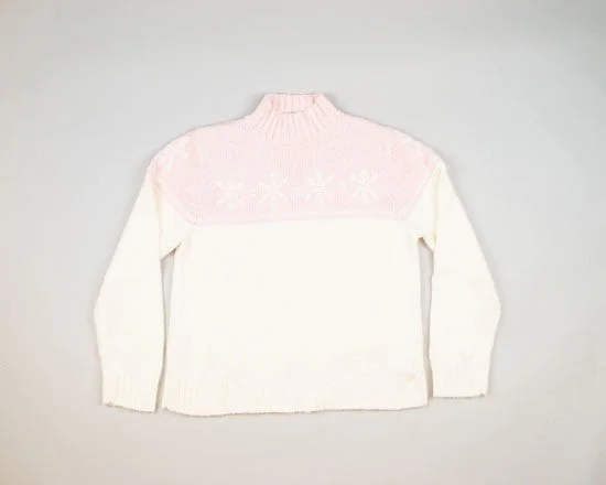 Pink And White Christmas-Medium Christmas Sweater