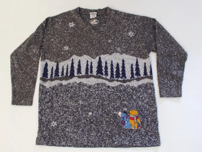 Winnie the Pooh and Eyore, too!  Large, Christmas sweater