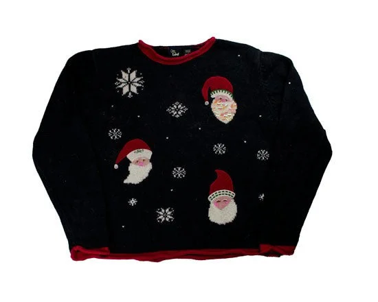 Santa Faces-Small Christmas Sweater