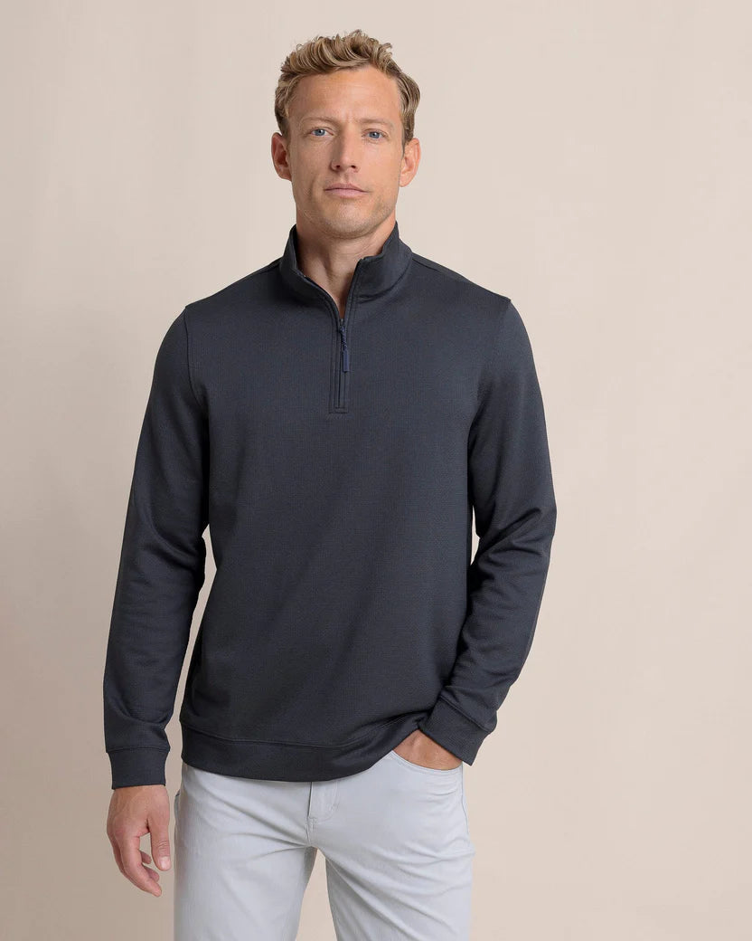 Southern Tide Men's Schooner Long Sleeve Quarter Zip - Caviar Black