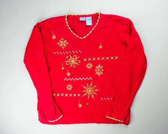 Stars And Snowflakes-Medium Christmas Sweater