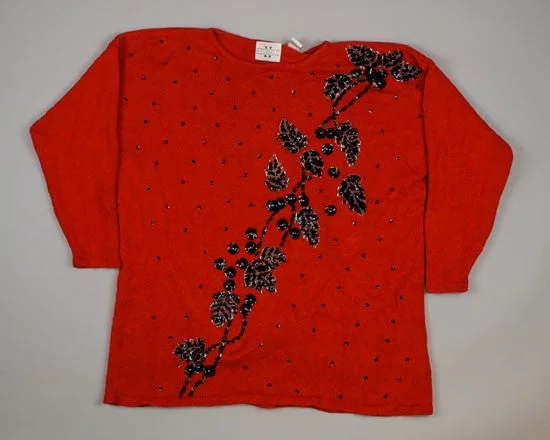 Super Sequins Floral-Large Christmas Sweater