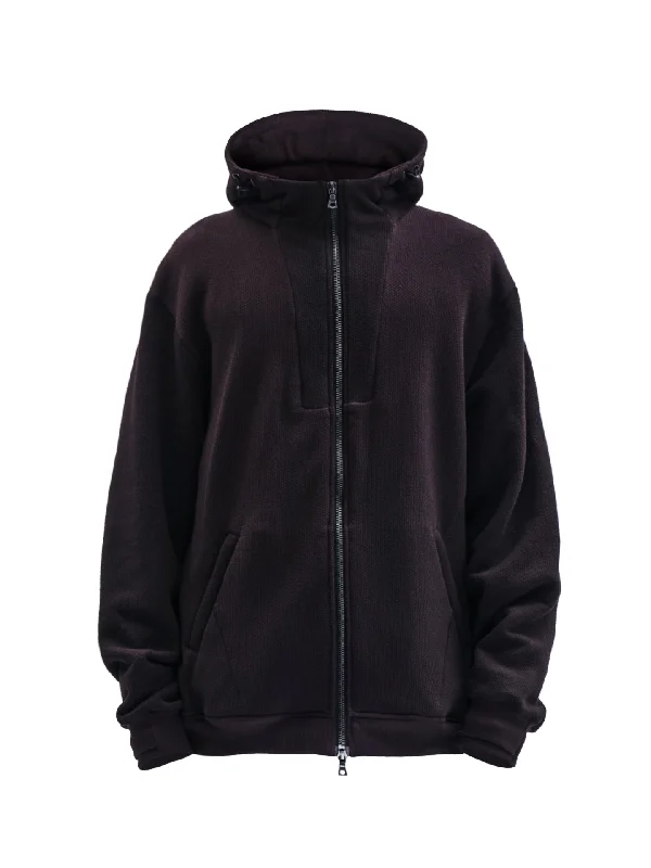 urrieta zipped sweatshirt cold dyed burgundy