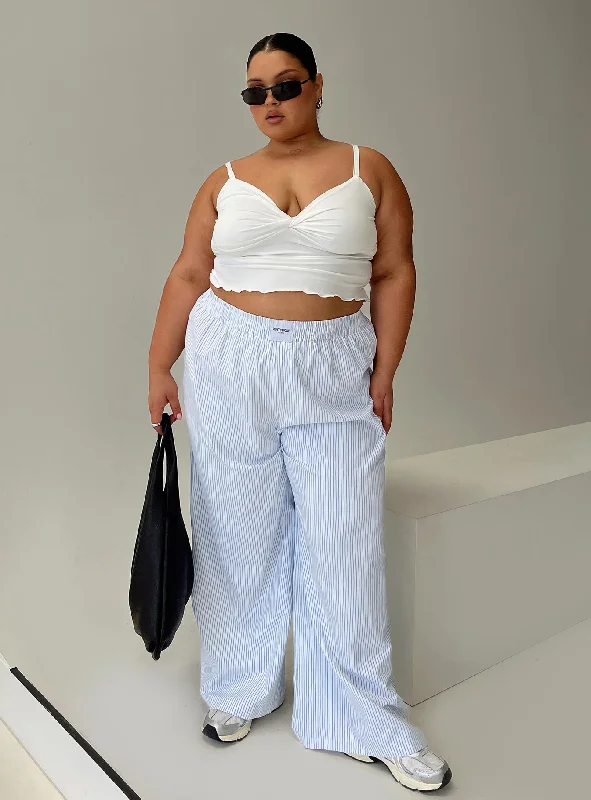 Beach House Pants Blue Stripe Curve