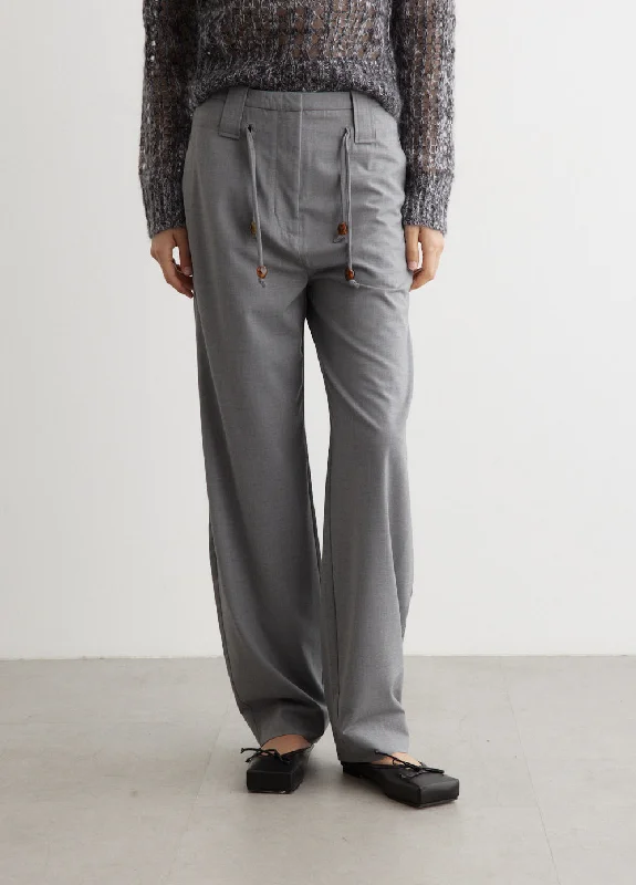 Drapey Melange Mid-High Waisted Pants