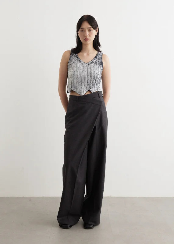 Poffee Melange Wool Wrap Trousers