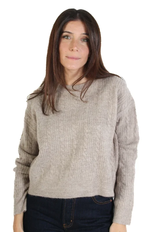 Addie Driftwood Cable Knit Sweater