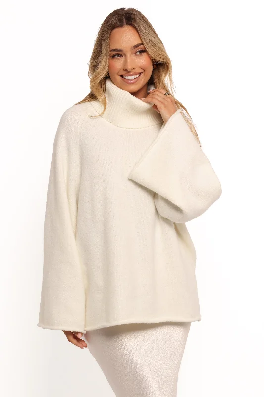 Bindy Cowlneck Knit Sweater - White