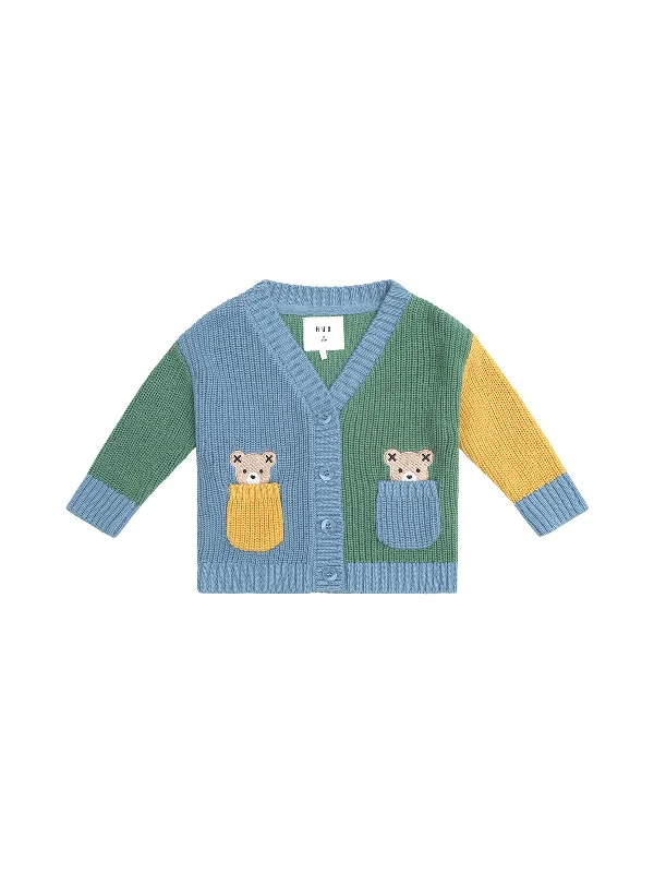 Colorblock Bear Cardi