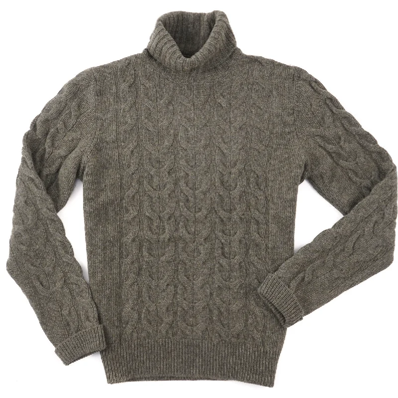 Fedeli Wool-Cashmere Cable Knit Sweater