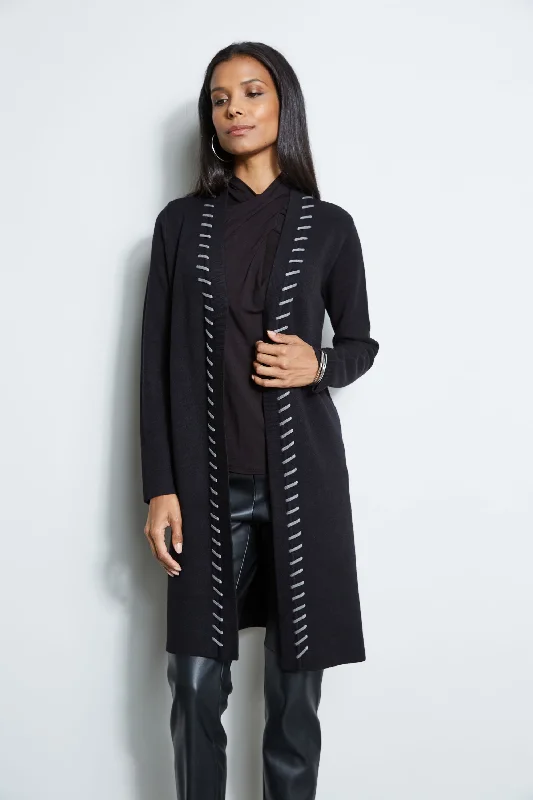 T-Tahari Long Stitched Cardigan