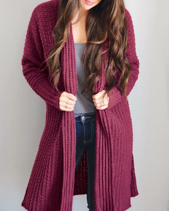 Mauve-a-lous Duster Cardigan