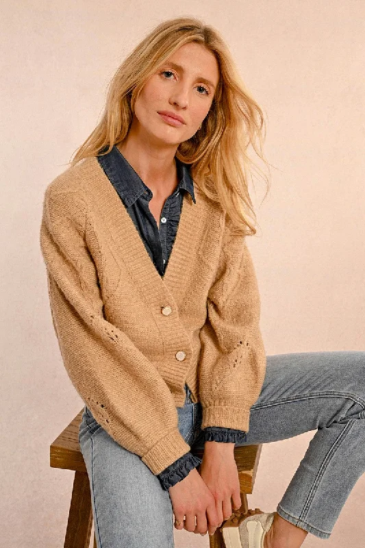 Pointelle Knit Cardigan