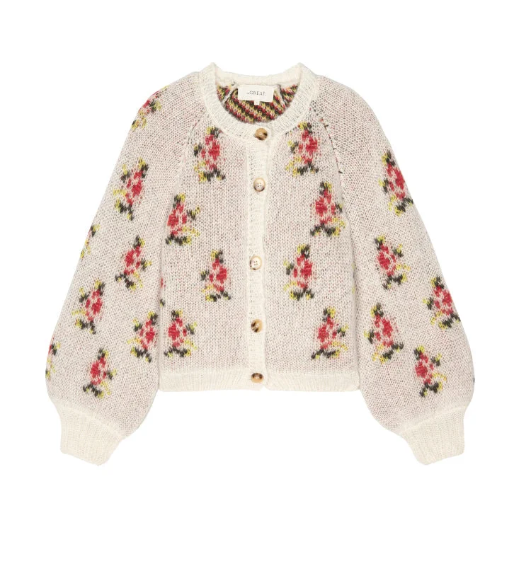 The Carousel Cardigan in Cream Heirloom Rose