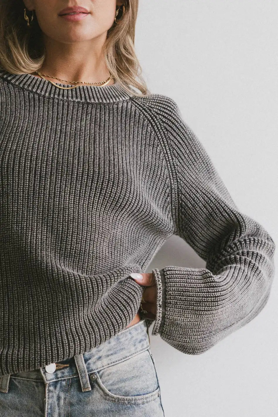 Aveline Knit Sweater in Black