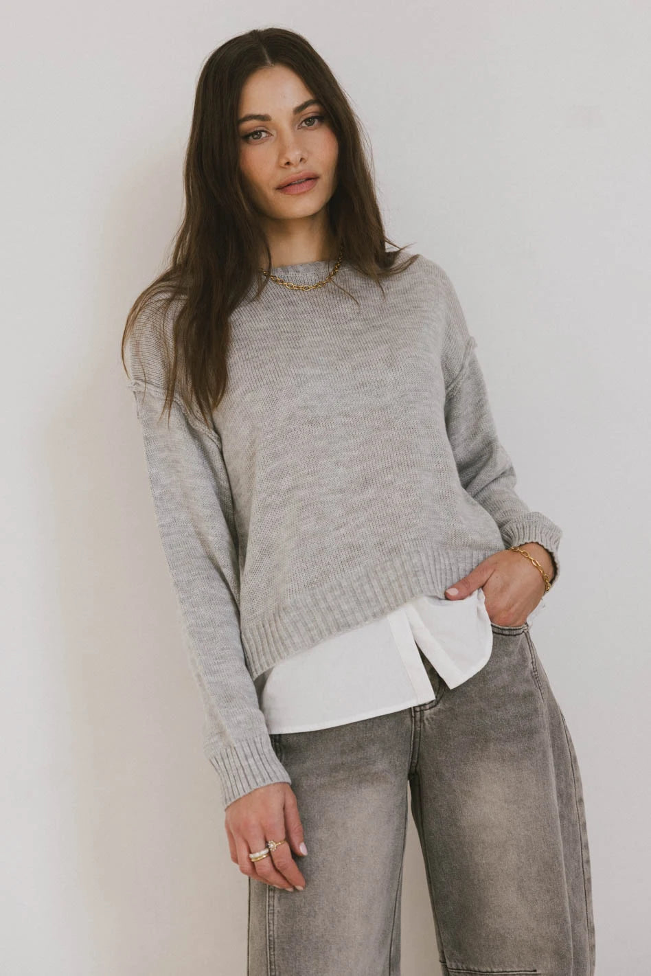 Marcel Knit Sweater in Grey