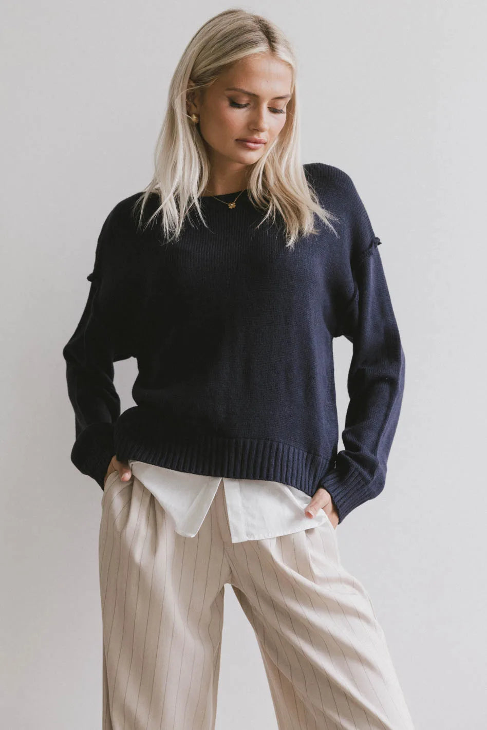 Marcel Knit Sweater in Navy