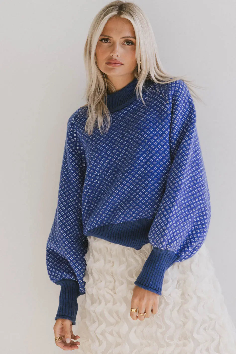 Nathalia Knit Sweater in Cobalt