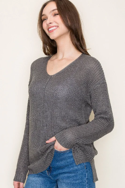 Silver Olive Open Knit Sweater