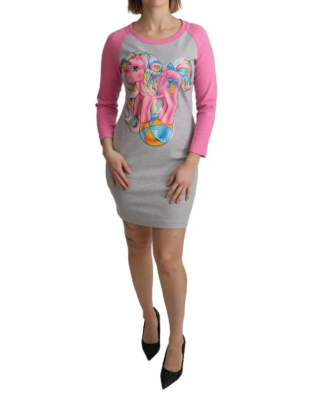 Crew Neck 3/4 Sleeve Sweater Dress with My Little Pony Motive 38 IT Women