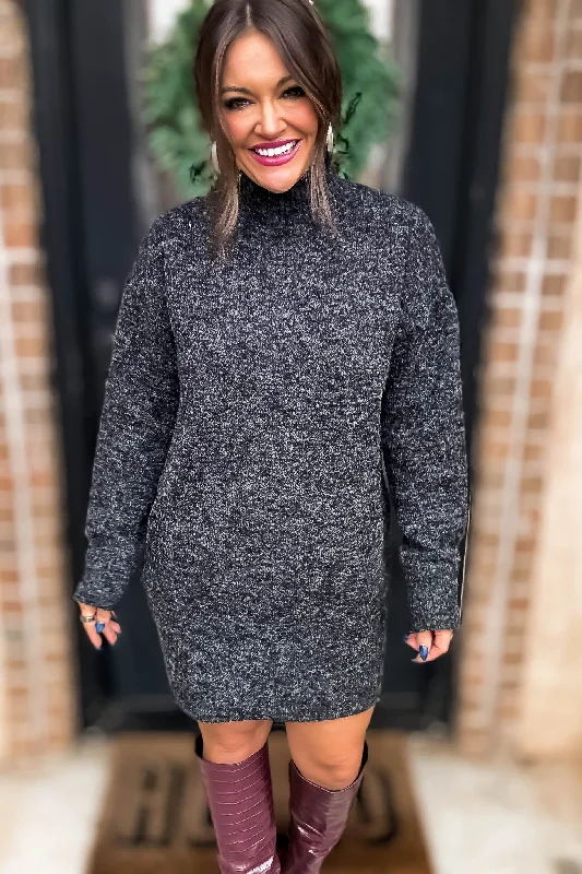 Keep The Hope Alive Black Sweater Dress