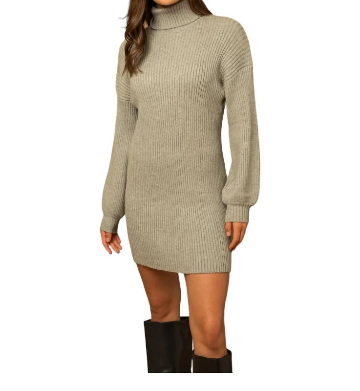 The Season Sweater Dress In Grey