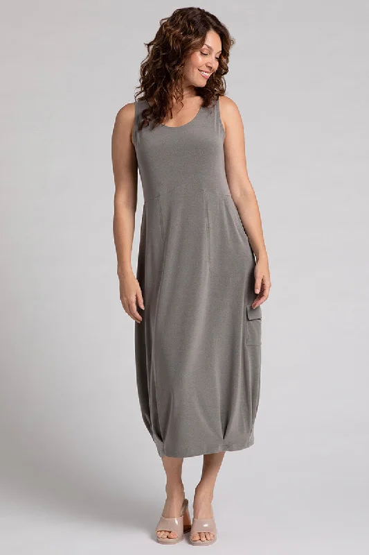 Nu Pleat Hem Tank Dress | Melange Sand