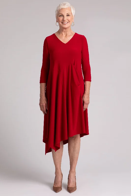 Slant Pocket Dress | Red